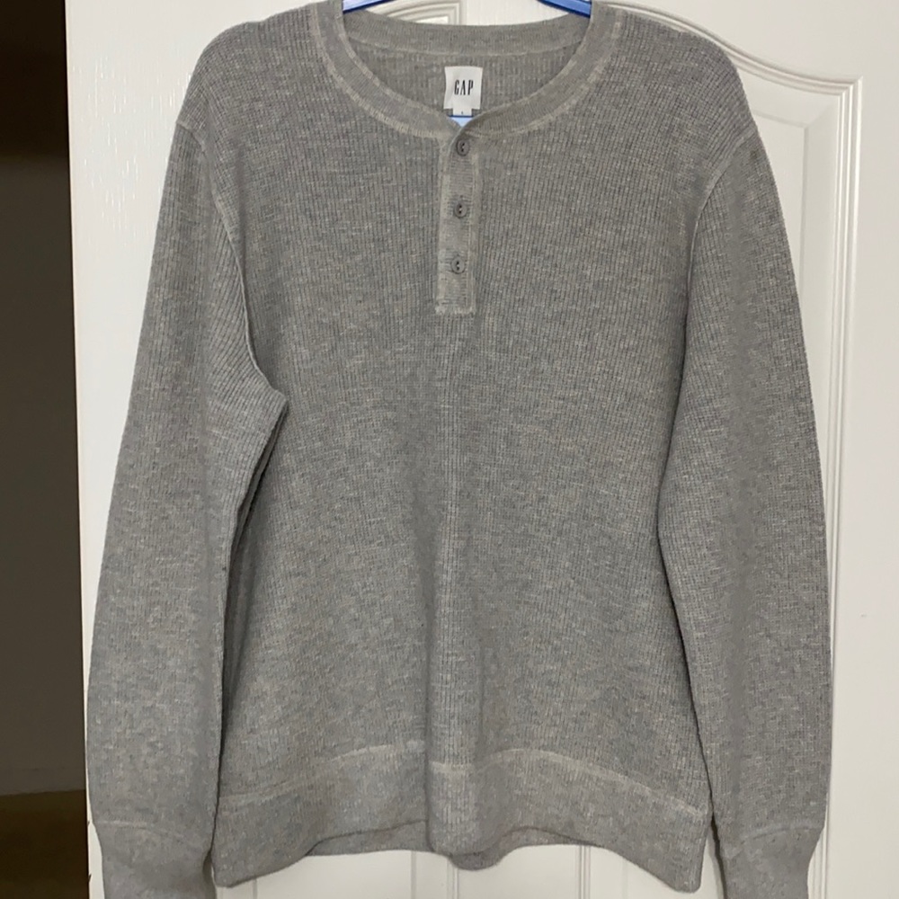 Gap Light Gray Winter Henley | Large